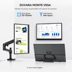 15.6'' Full HD 1080p IPS Portable Taşınabilir Monitör